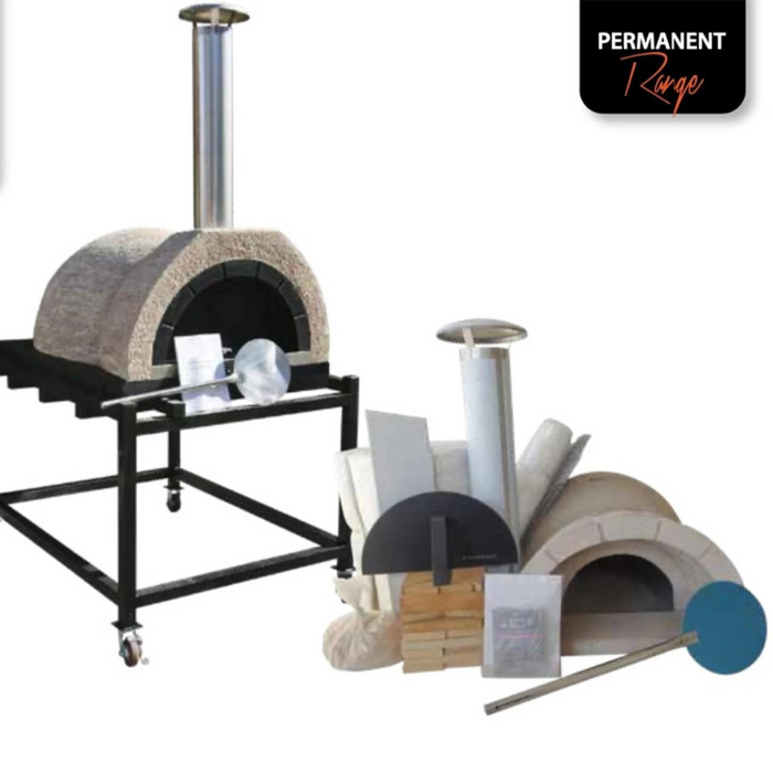 WPPO DIY Tuscany Wood-Fired Oven Kit, Includes Stainless Steel Flue & Black Door 50Dx39Wx25H WDIY-ADFUN