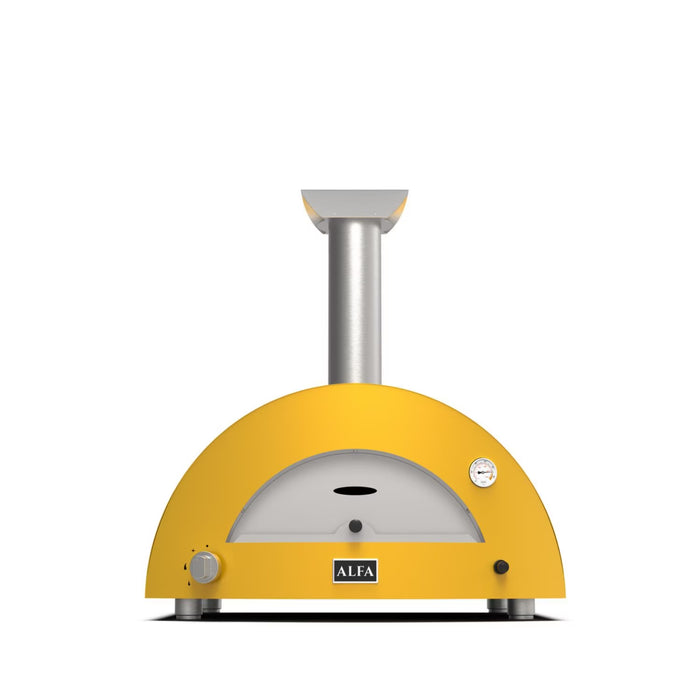 Alfa Moderno 2 Pizze 24-Inch Countertop Wood-Fired or Gas-Powered Pizza Oven - Fire Yellow - FXMD-2P-GGIA-U