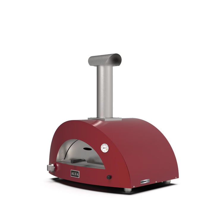 Alfa Moderno 2 Pizze 24-Inch Countertop Wood-Fired or Gas-Powered Pizza Oven - Antique Red - FXMD-2P-GROA-U