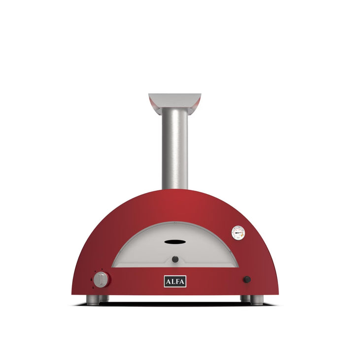 Alfa Moderno 2 Pizze 24-Inch Countertop Wood-Fired or Gas-Powered Pizza Oven - Antique Red - FXMD-2P-GROA-U