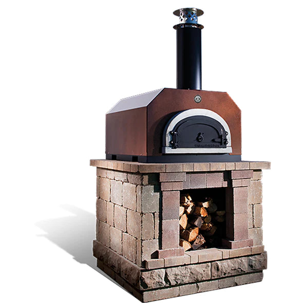 Chicago Brick Oven CBO-500 Countertop (Pre-Assembled) with Metal Insulating Hood Wood Fired Pizza Oven 27" x 22" Cooking Surface CBO-O-CT-500