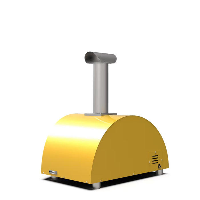 Alfa Moderno 2 Pizze 24-Inch Countertop Wood-Fired or Gas-Powered Pizza Oven - Fire Yellow - FXMD-2P-GGIA-U