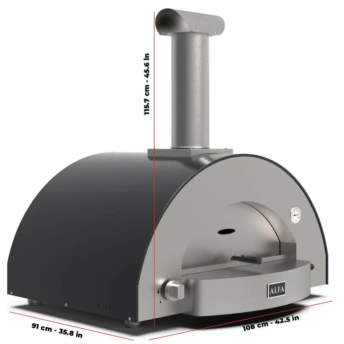 Alfa Classico 4 Pizze Countertop Wood-Fired or Gas-Powered Pizza Oven FXCL-4P-MGRA-U