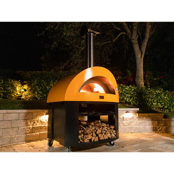 Alfa Moderno 5 Pizze 33-Inch Countertop Wood-Fired or Gas-Powered Pizza Oven - Fire Yellow - FXMD-5P-MGIA-U