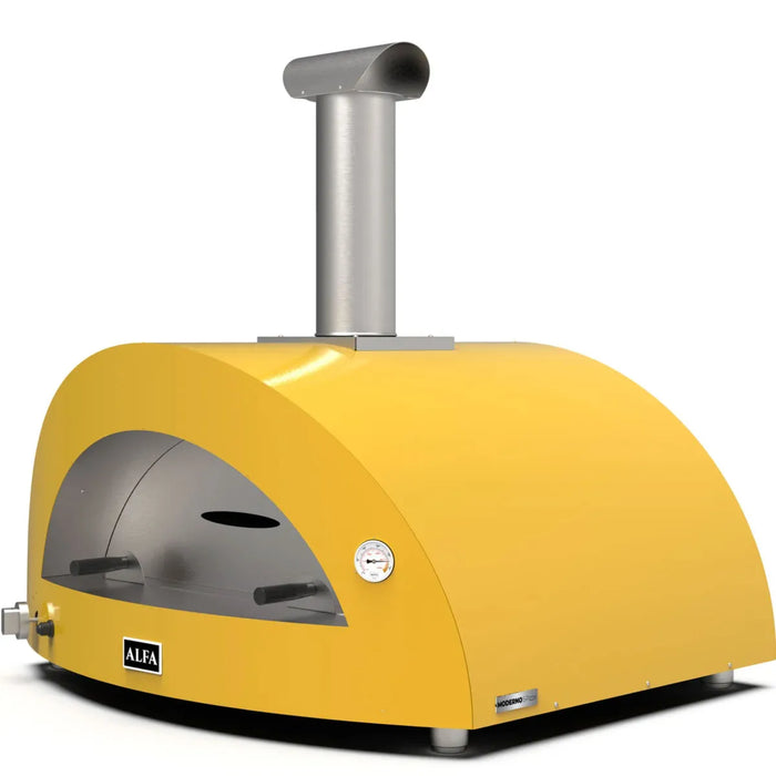 Alfa Moderno 5 Pizze 33-Inch Countertop Wood-Fired or Gas-Powered Pizza Oven - Fire Yellow - FXMD-5P-MGIA-U