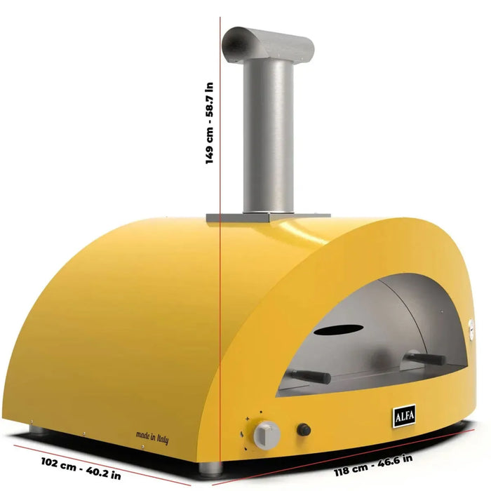 Alfa Moderno 5 Pizze 33-Inch Countertop Wood-Fired or Gas-Powered Pizza Oven - Fire Yellow - FXMD-5P-MGIA-U